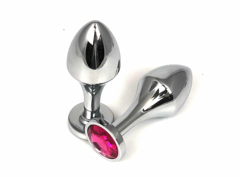 Пробка с удлиненной ножкой и розовым кристаллом "Vandersex" металл, M 